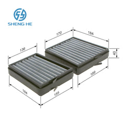 for Mercedes-Benz 203 830 03 18 Cabin Air Filter-203 830 04 18,203 830 05 18,203 830 21 18,A 203 830 03 18