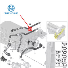 Radiator Hose for BMW 530i Rein Engine Coolant Hose 11537522999 EPDM Rubber Hose