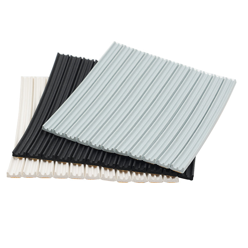 Self adhesive foam door and window sealing strip is used to isolate double rows of door and window sound insulation and weatherstrip gaps