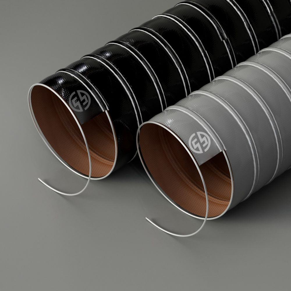 SILICONE AIR DUCTING 2 PLY BLACK GREY