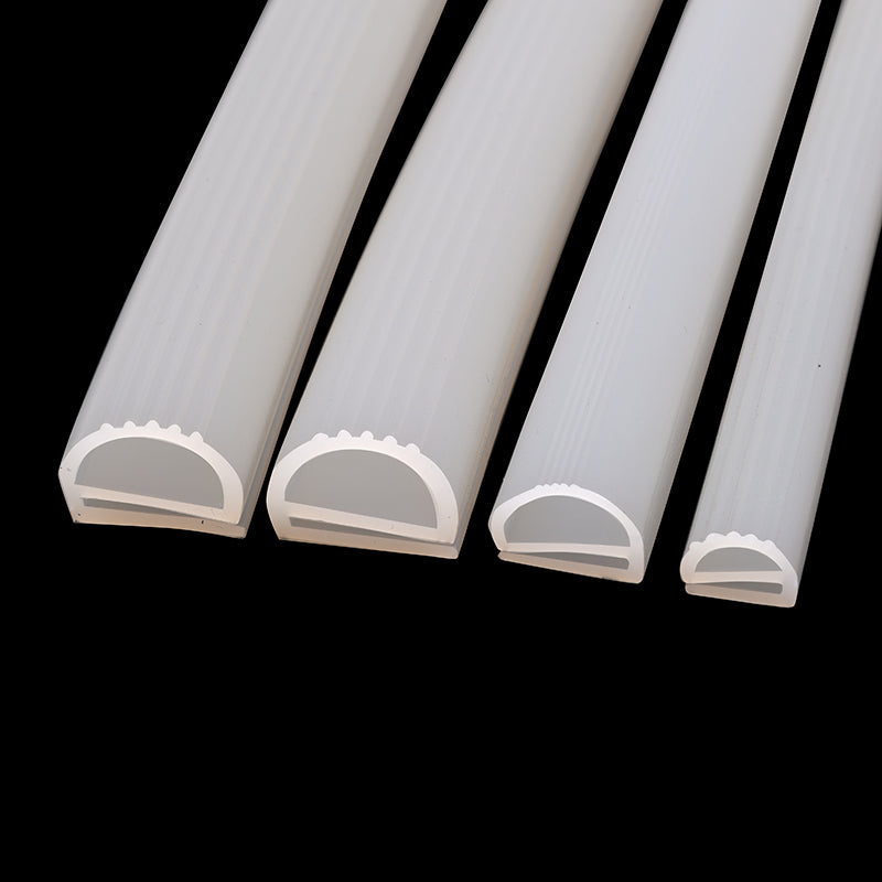 Transparent silicone rubber door and window sealing strip windproof strip E-type white